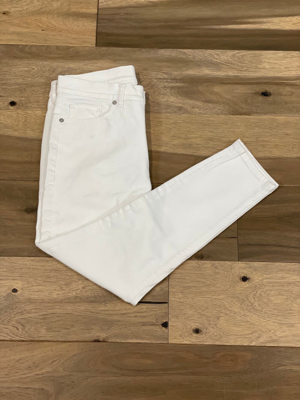 LOFT The Skinny Ankle White Denim Pants Size 8